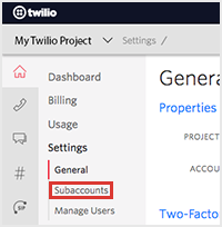 サブアカウントの閲覧 作成方法 Twilio Support