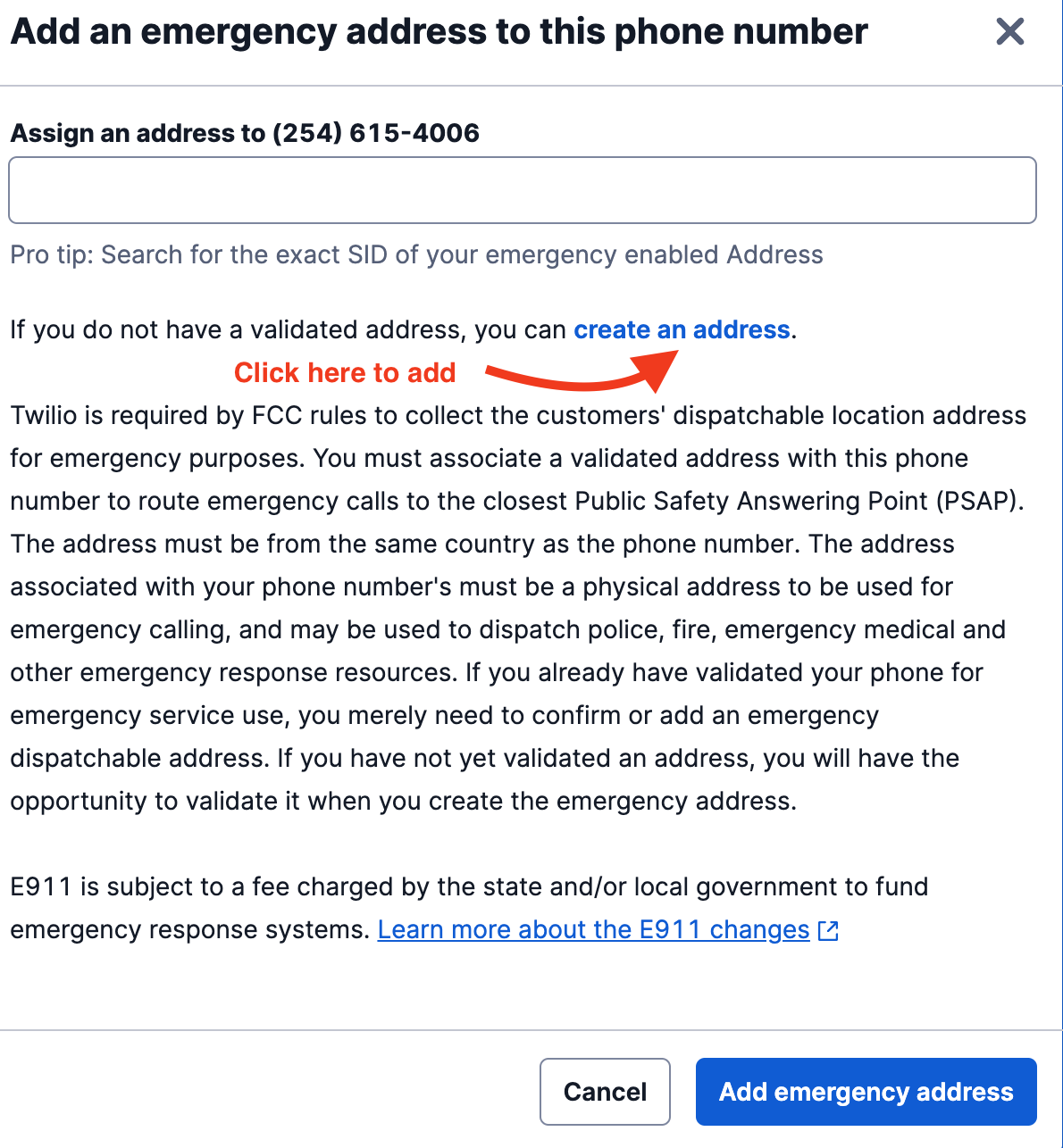 e911 address verification