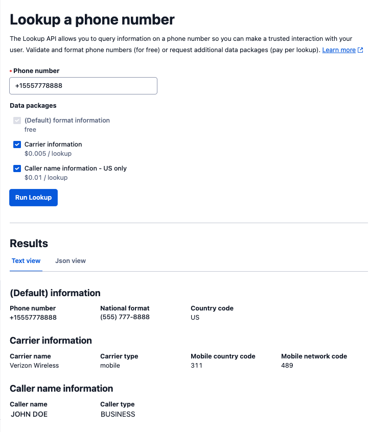 twilio number format